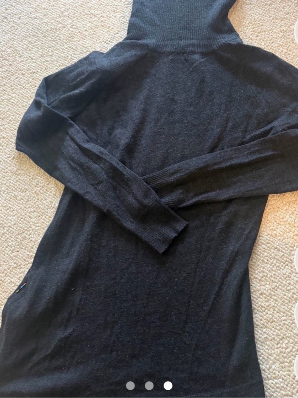 Women's Black Smartwool Turtleneck Sweater in Charcoal